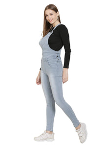 Women's Denim Dungaree - Grey