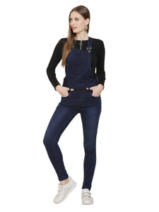 Women's Denim Dungaree - Dark Blue