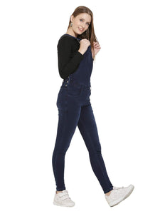 Women's Denim Dungaree - Dark Blue